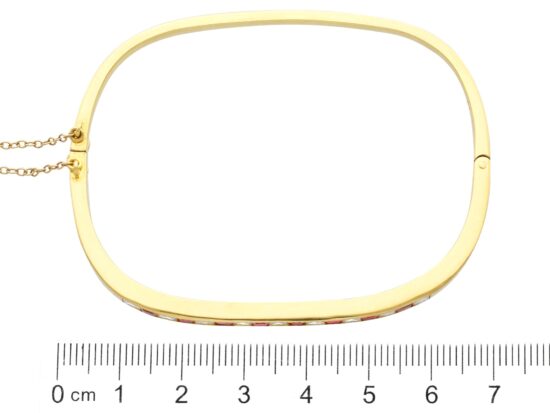 ruby and diamond yellow gold bangle size