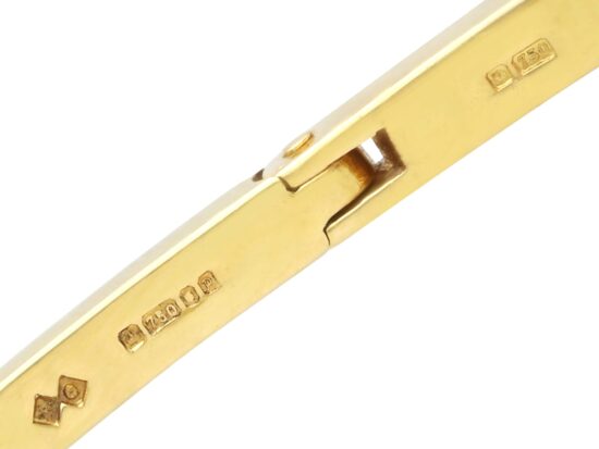 ruby and diamond yellow gold bangle hallmarks