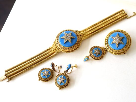 Turquoise Diamond Gold Jewellery Set