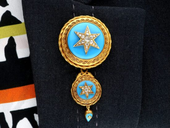 Turquoise Brooch Wearing Close Up