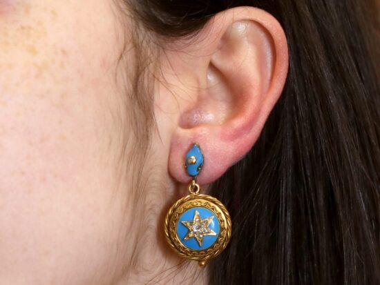 Wearing Turquoise Drop Earrings