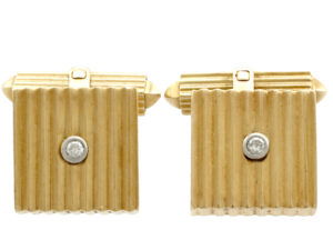 gold diamond cufflinks