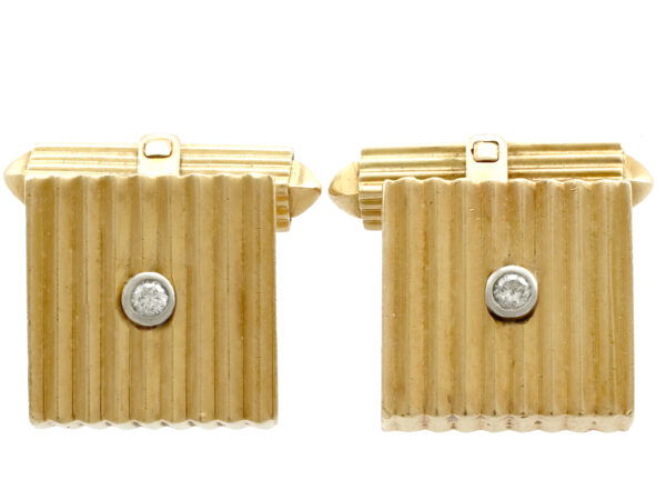 gold diamond cufflinks