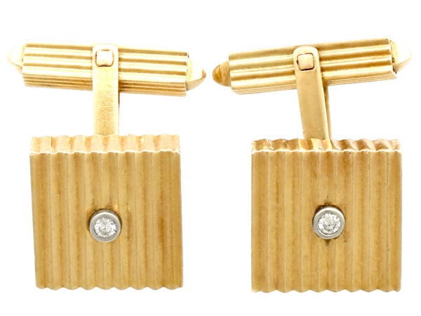 yellow gold diamond cufflinks