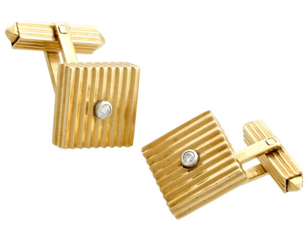 art deco gold diamond cufflinks