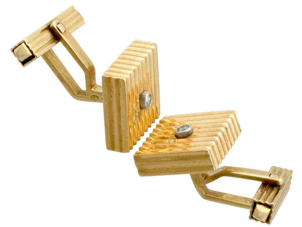 German art deco gold diamond cufflinks