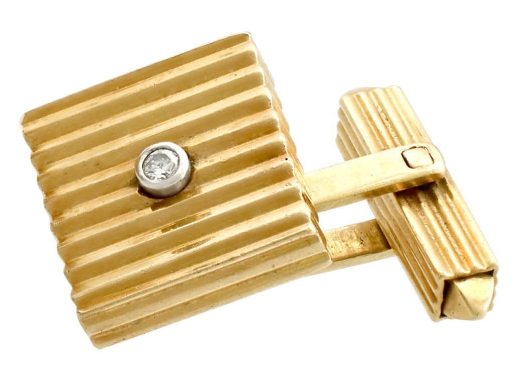 art deco gold diamond cufflink