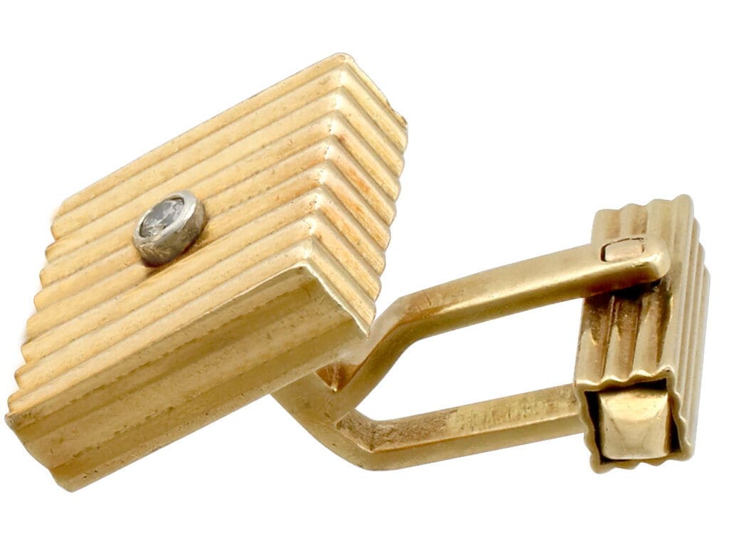 gold diamond cufflink