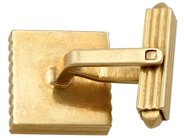 reverse of gold diamond cufflink