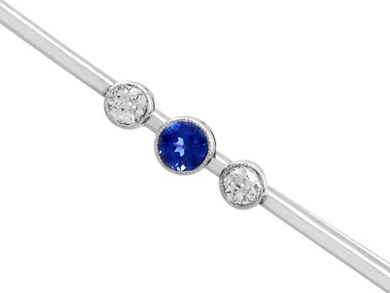 Sapphire and Diamond Bar Brooch