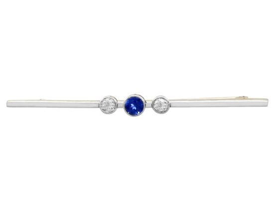 Sapphire and Diamond Bar Brooch
