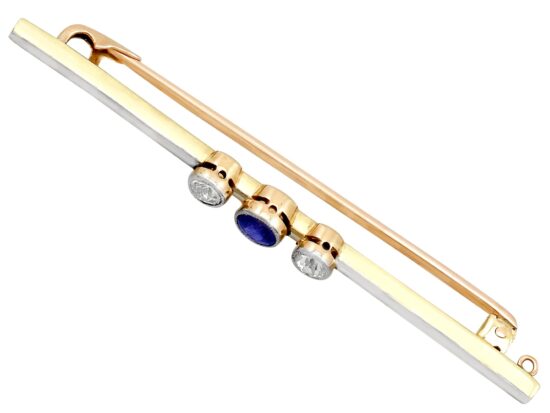 Sapphire and Diamond Bar Brooch