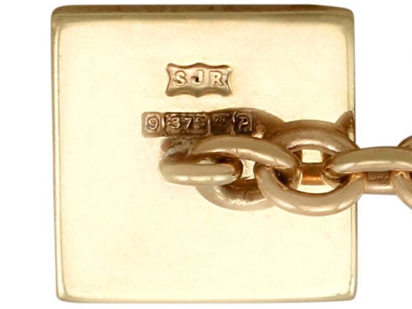 Vintage Yellow Gold Cufflinks Hallmarks