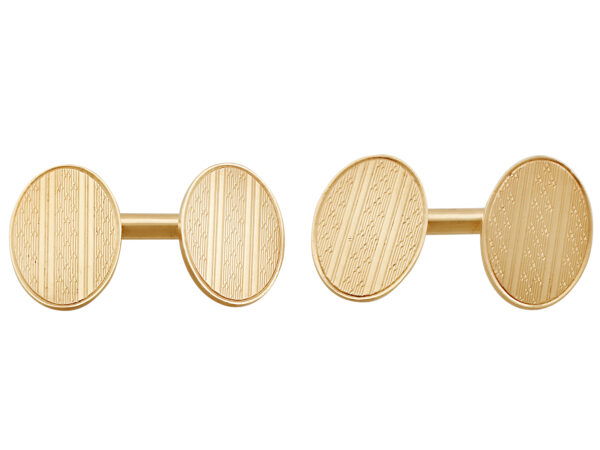 Vintage Oval 9 ct Yellow Gold Cufflinks