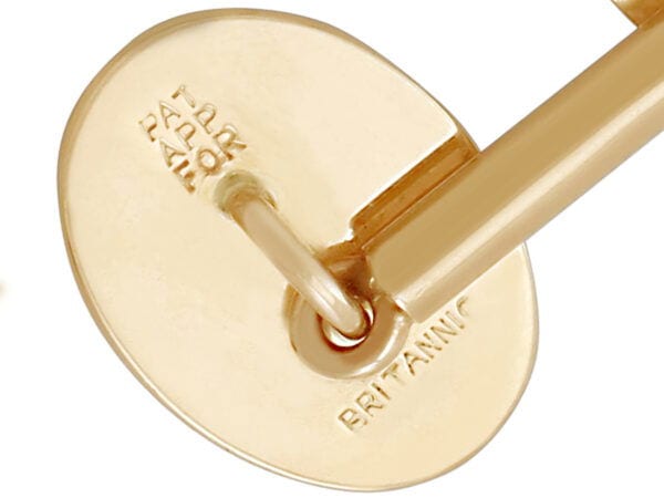 Oval 9 ct Yellow Gold Cufflinks Hallmarks