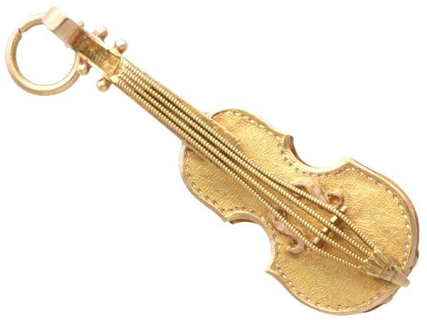 Napoleonic Hussar Violin Gold Charm Front