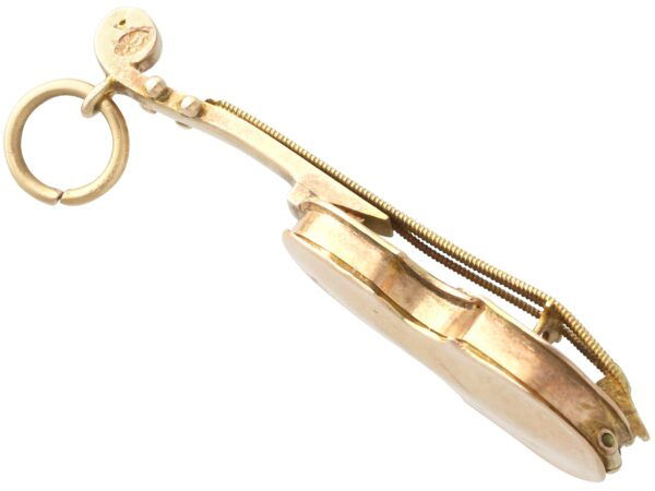 Napoleonic Hussar Violin Gold Charm Side Angle