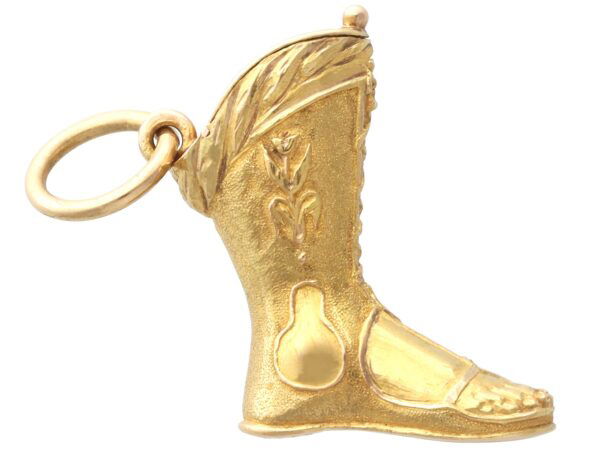 Napoleonic Hussar Boot Gold Charm Front