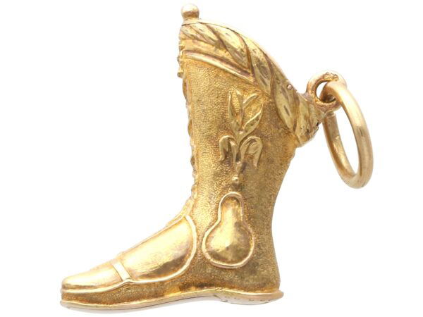 Napoleonic Hussar Boot Gold Charm Reverse