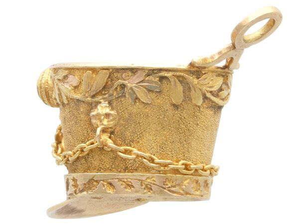 Napoleonic Hussar Hat Gold Charm Reverse