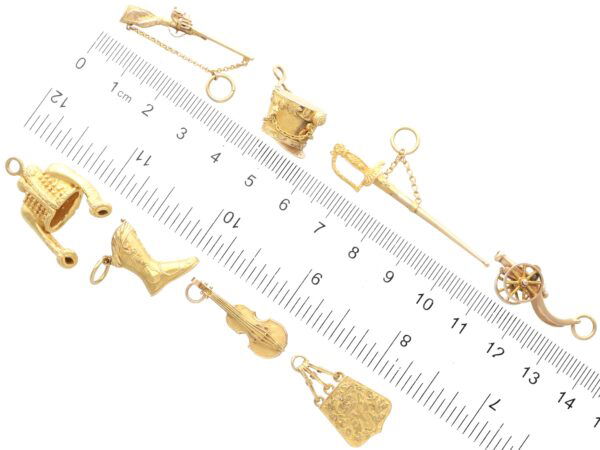 Gold Charm Set Measurement View