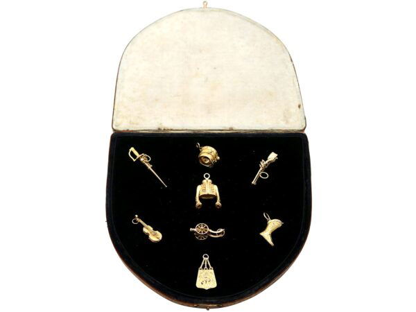 Antique Gold Charms Presentation Case