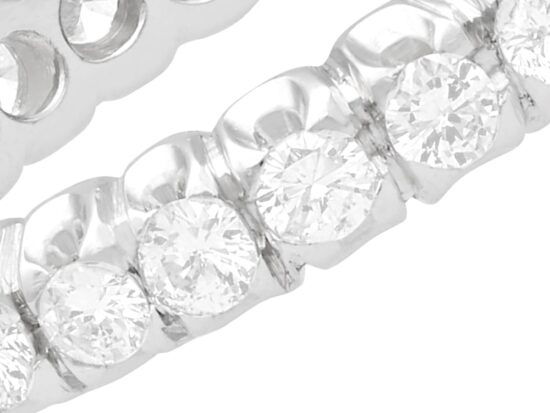Vintage Diamond Eternity Ring in White Gold close up