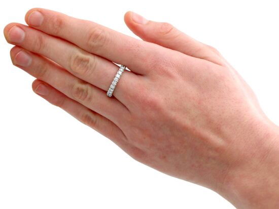wearing Vintage Diamond Eternity Ring in White Gold