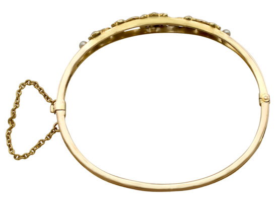 Gold Seed Pearl Bangle
