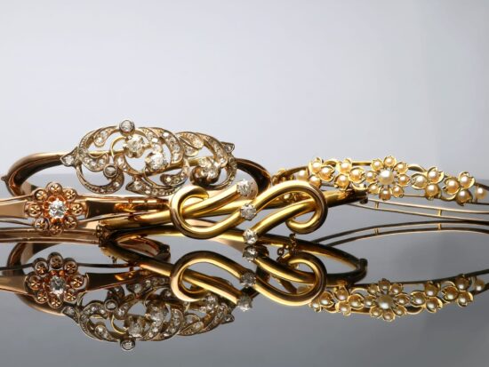 Victorian Pearl Gold Bangle