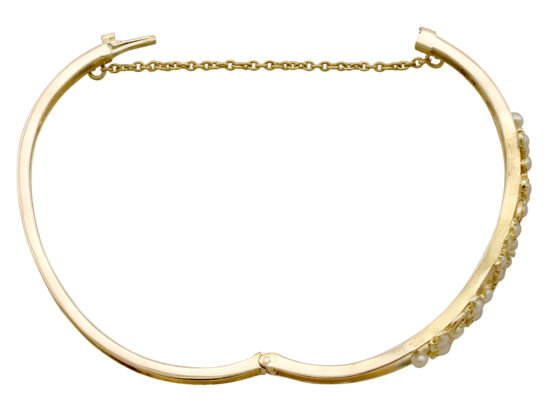 Yellow Gold Bangle Clasp Open