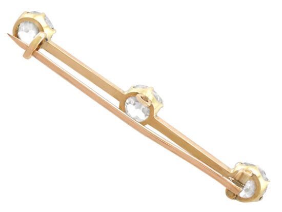 Antique Diamond Bar Brooch reverse