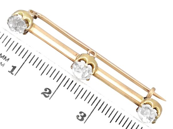 Antique Diamond Bar Brooch size