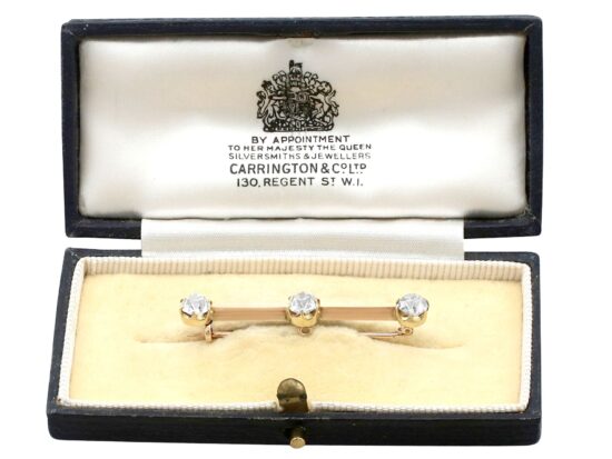 Antique Diamond Bar Brooch boxed