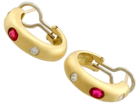 ruby and diamond earrings