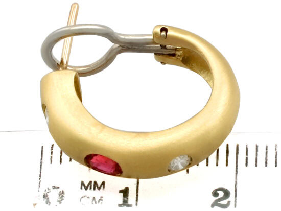 ruby and diamond earring size