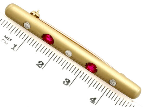 ruby and diamond brooch size