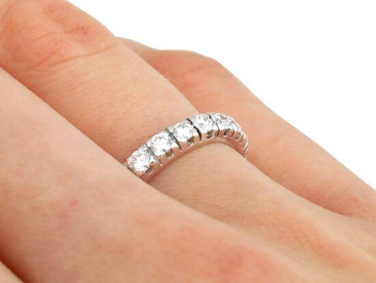 White Gold & Diamond Eternity Ring on hand