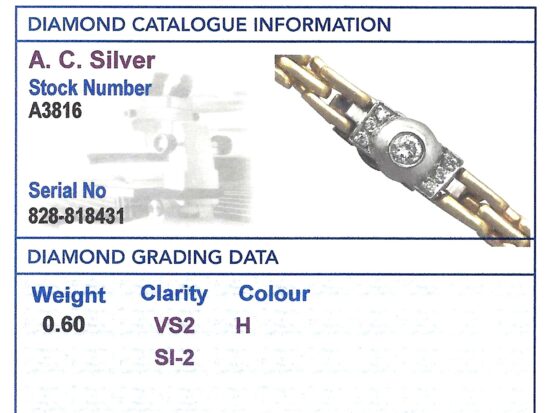 Diamond Grading Card With Bracelet