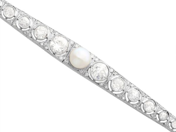 18k diamond and pearl line bracelet