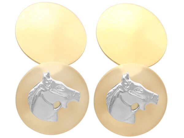 Vintage Horse Cufflink in Gold