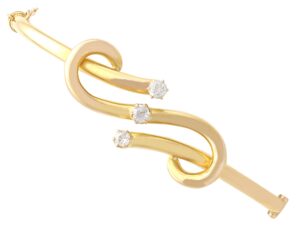 Victorian Diamond Yellow Gold Bangle