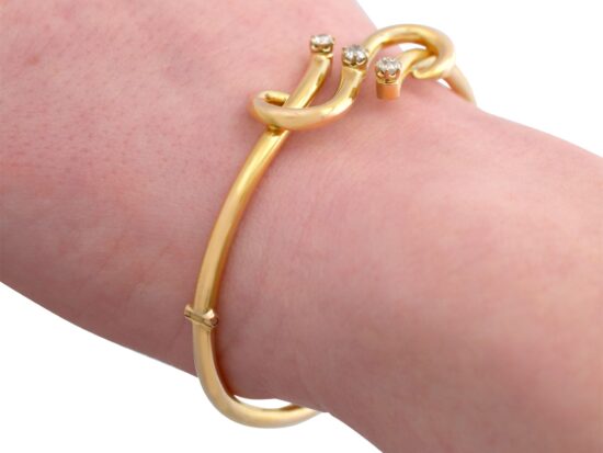 Victorian Gold Bangle On Hand