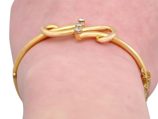 Diamond Bangle Worn Close Up