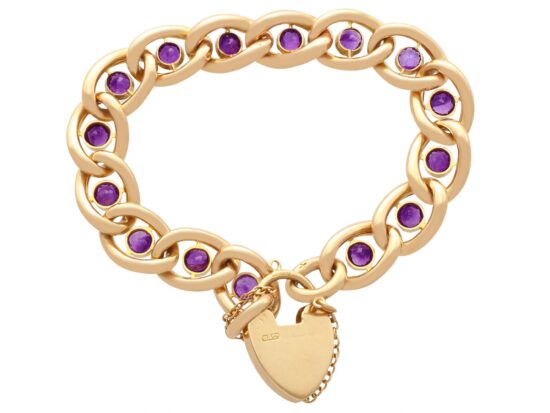 Antique Gold Amethyst Bracelet Front