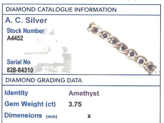 Gemstone Grading Card With Bracelet