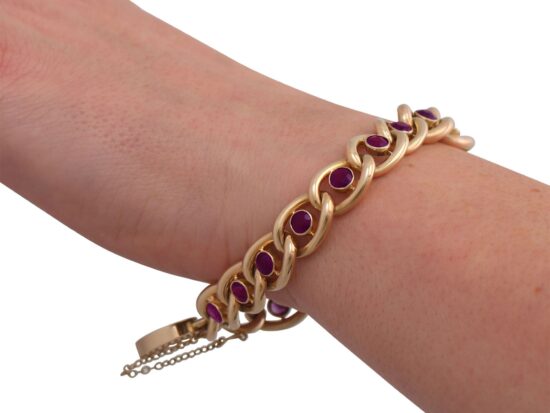 Antique Amethyst Bracelet Wearing Shot