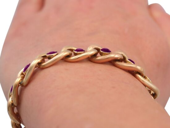 Amethyst Bracelet Worn Close Up
