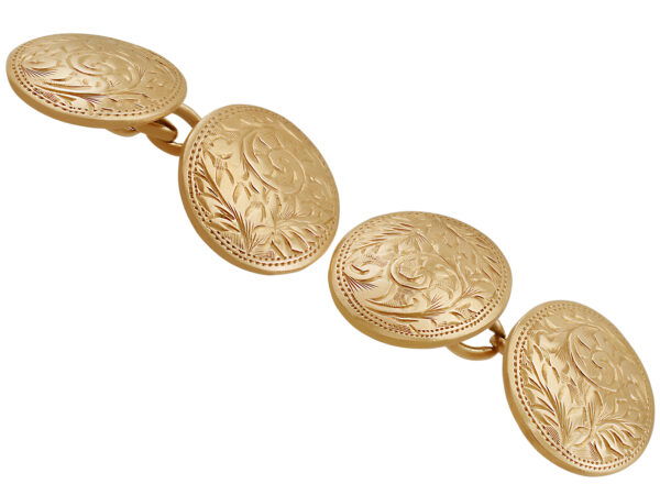 Antique Rose Gold Cufflinks Angled