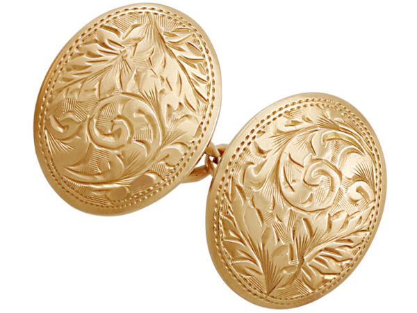 9 ct Rose Gold Cufflinks Front